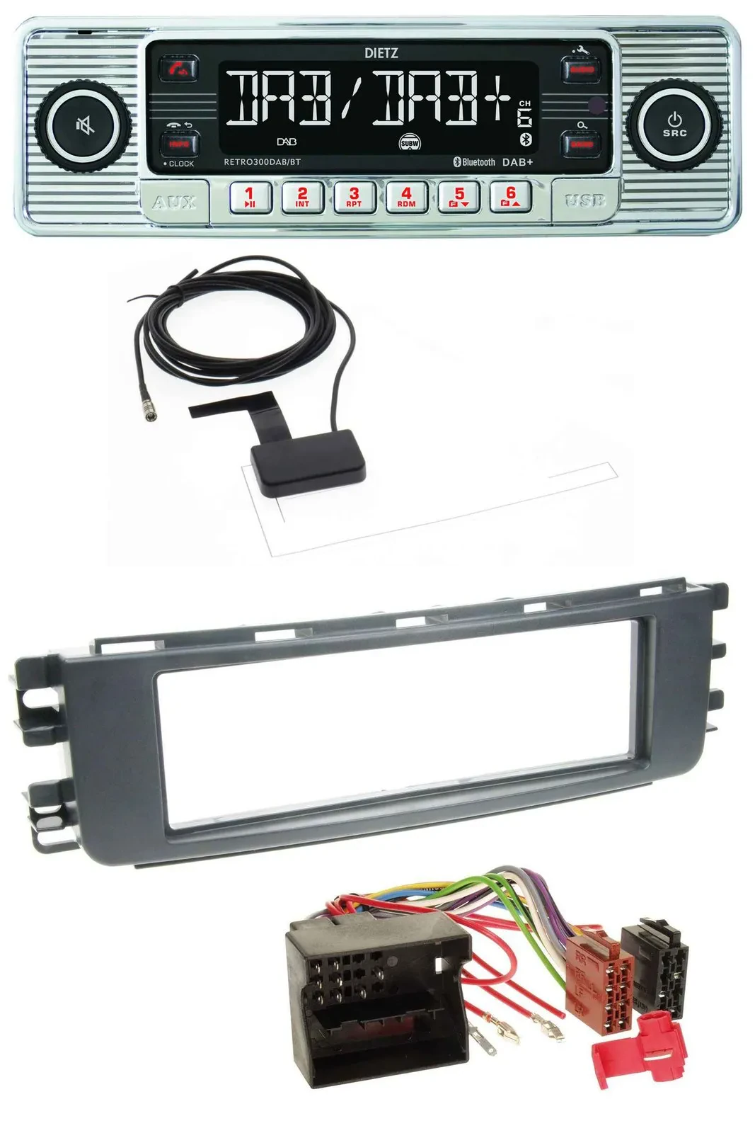 Dietz Bluetooth USB MP3 DAB Autoradio für Smart ForFour (454, 2004-2006)