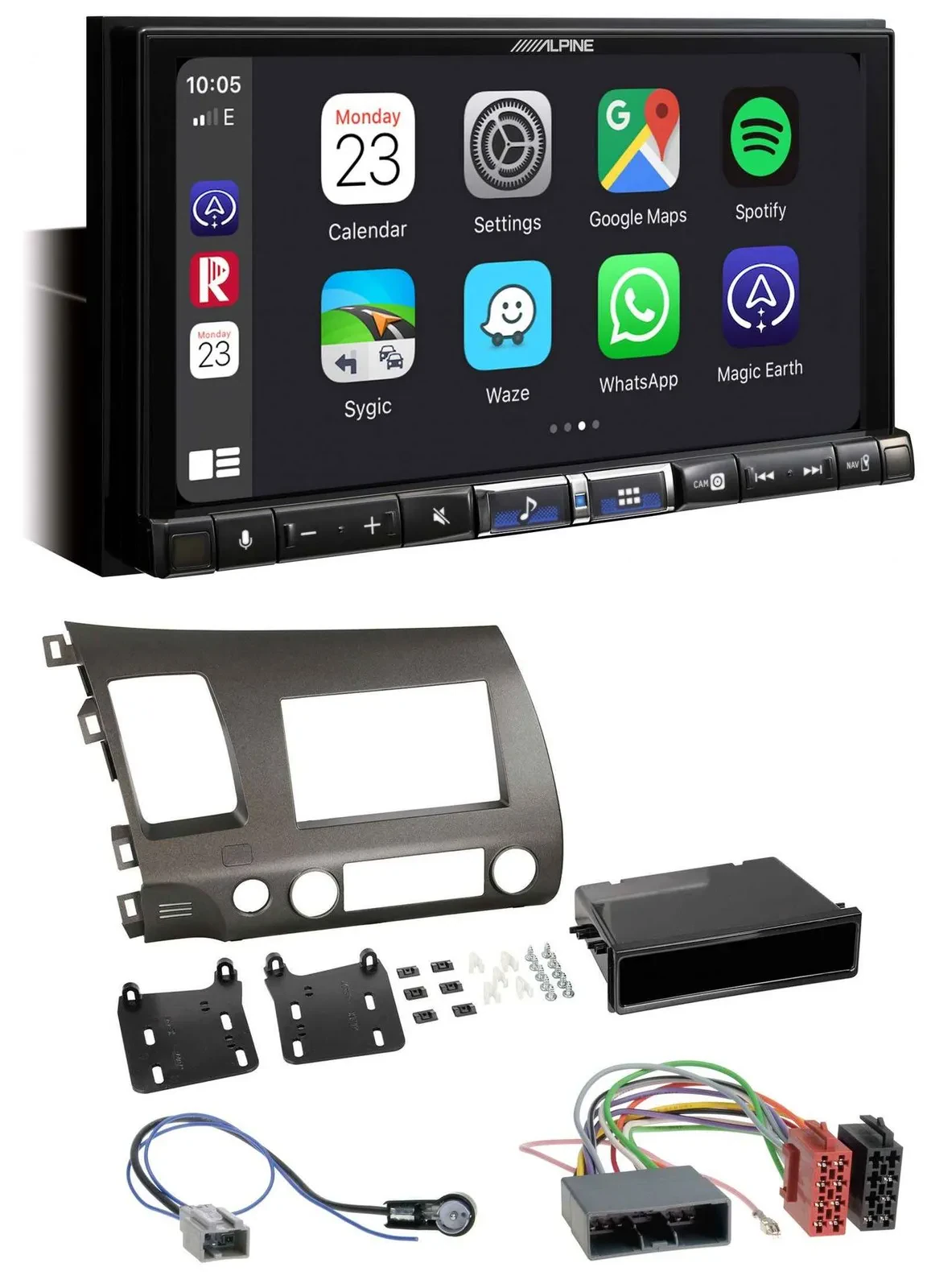 Alpine 2DIN DAB USB MP3 Bluetooth Autoradio für Honda Civic Hybrid FD3 06-10 ant