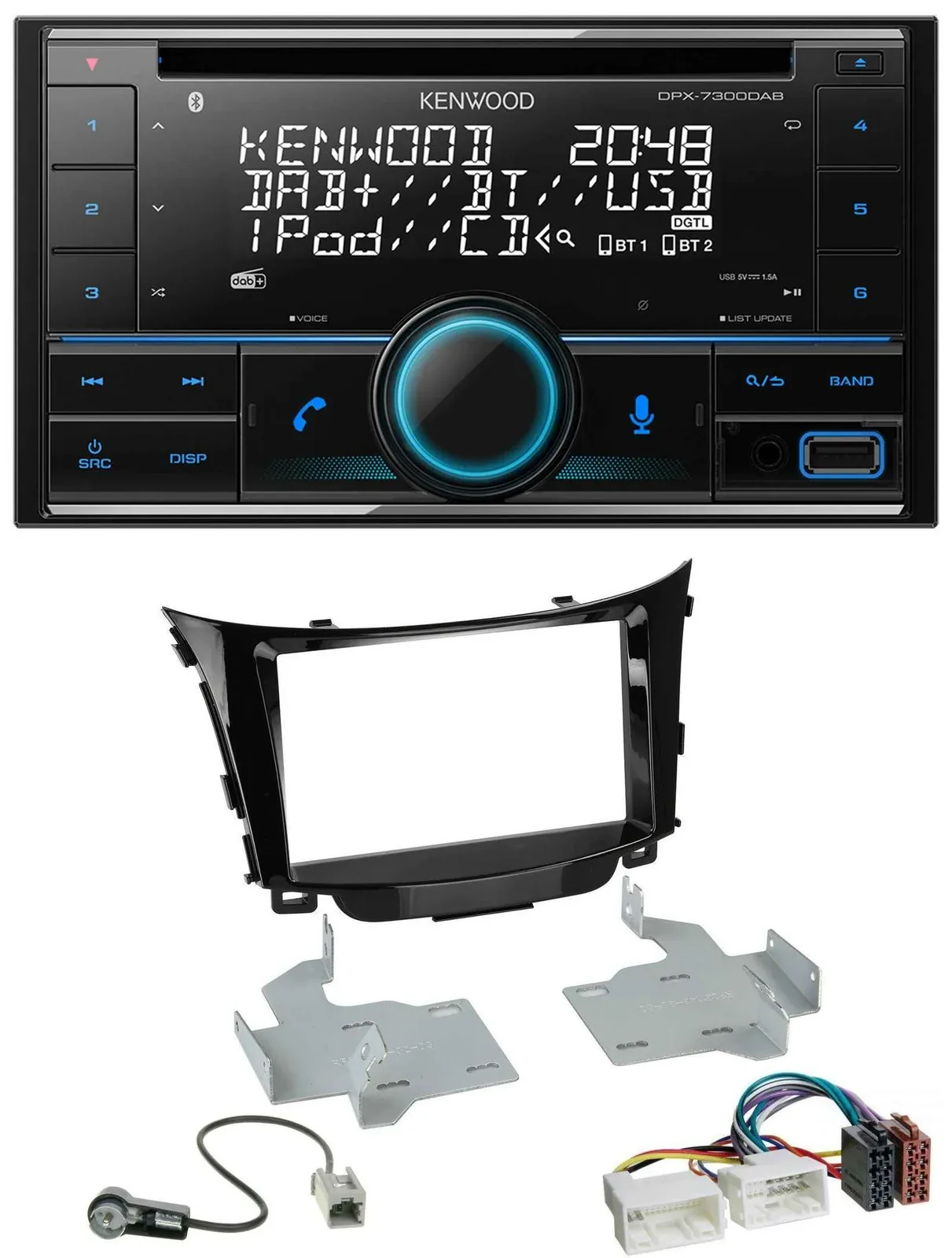 Kenwood CD 2DIN DAB USB MP3 Bluetooth Autoradio für Hyundai i30 (ab 12)