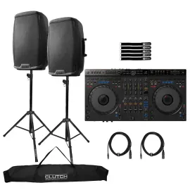 AlphaTheta DDJ-GRV6 4 Channel DJ Controller w 15" Speakers Package