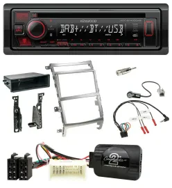 Kenwood Lenkrad CD USB Bluetooth DAB Autoradio für Hyundai IX55 2009-2012 silber