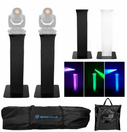 2 Totem Stands+Black+White Scrims For 2 Chauvet Intimidator Spot 355Z IRC Lights