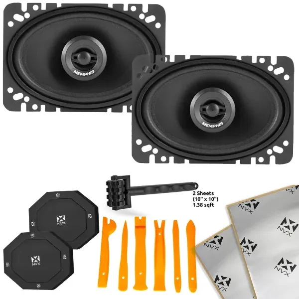 Memphis SRX462 4"x6” Coaxial Car Speakers + Kit