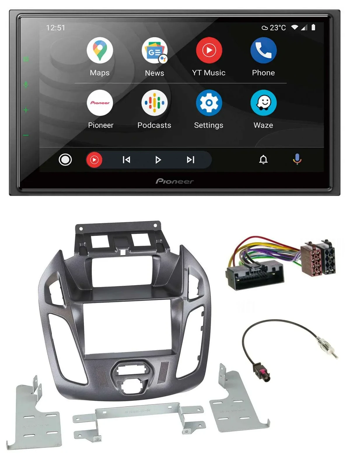 Pioneer USB 2DIN DAB MP3 Bluetooth Autoradio für Ford Transit mit Display 2012-2