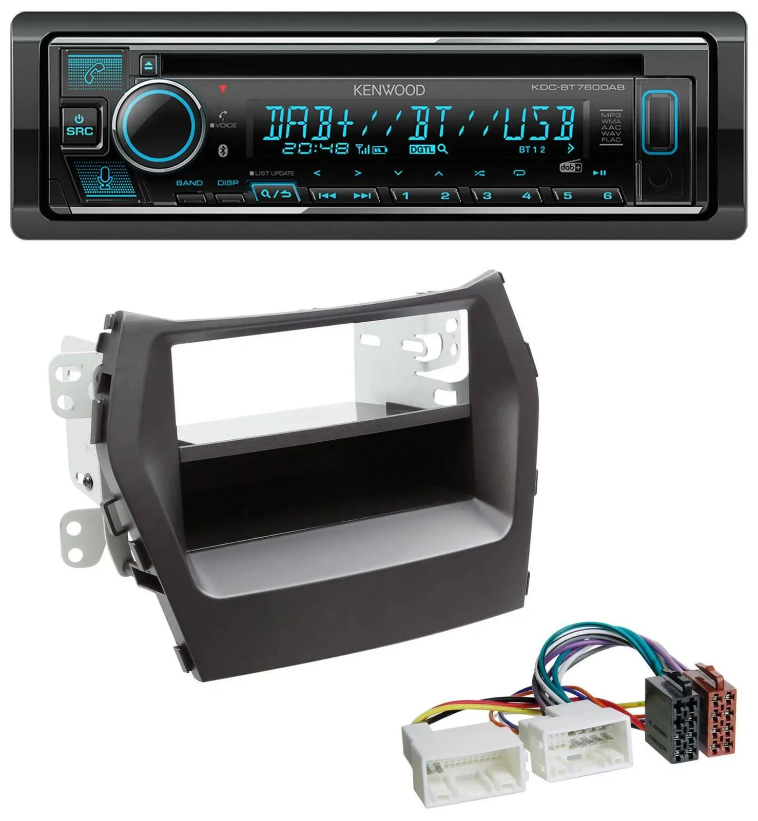 Kenwood MP3 Bluetooth DAB USB CD Autoradio für Hyundai Santa Fe (ab 2012)