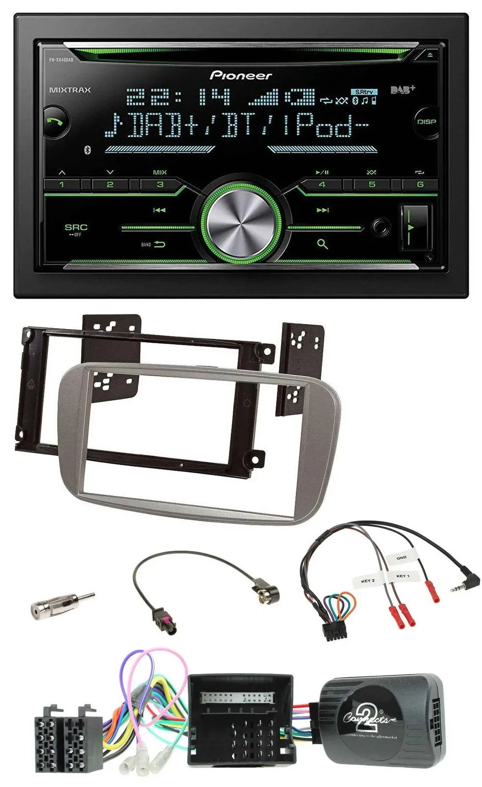 Pioneer Bluetooth Lenkrad DAB 2DIN USB CD Autoradio für Ford C Max Galaxy Focus