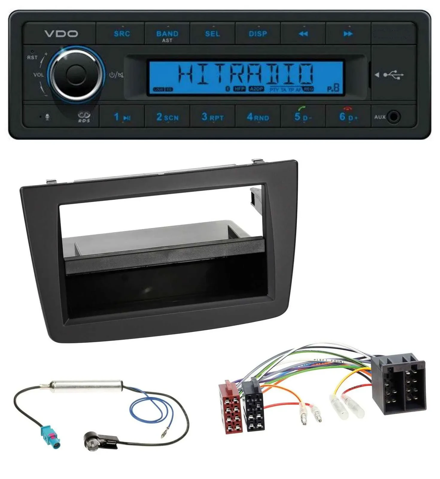 VDO AUX Bluetooth USB MP3 Autoradio für Alfa Romeo Mito 955 08-14 ISO schwarz