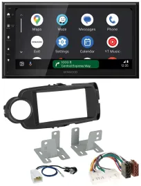 Автомагнитола для Toyota Yaris (2011–2020) Kenwood 2-DIN, DAB, Bluetooth, USB, MP3, черная