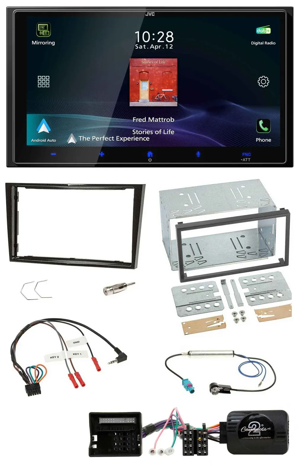 JVC USB Bluetooth 2DIN DAB Lenkrad Autoradio für Opel Zafira Corsa D Astra H Kla