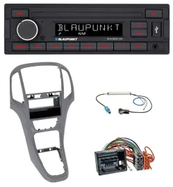 Автомагнитола Blaupunkt 1 DIN MP3 AUX USB для Opel Astra J (с 2009) титановый серый