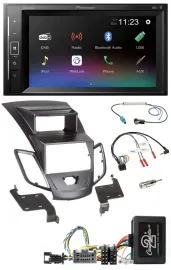 Pioneer DAB Lenkrad 2DIN Bluetooth USB Autoradio für Ford Fiesta Display 2008-10
