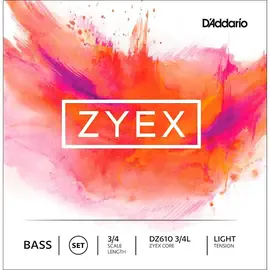 Струны для контрабаса D'Addario DZ610 Zyex 3/4 Bass String Set Light