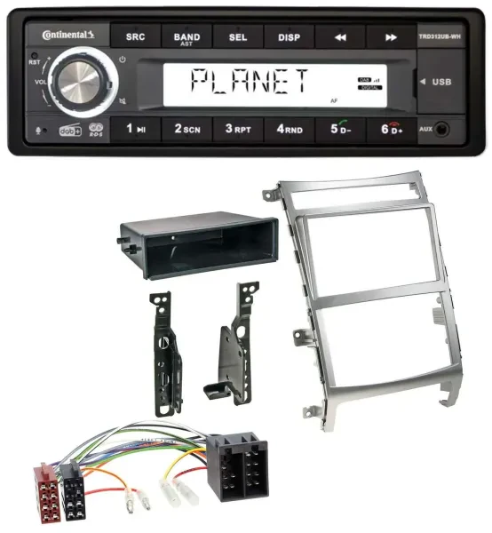 Continental USB 1DIN AUX DAB MP3 Autoradio für Hyundai ix55 (2009-2012) silber