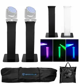 (2) Totem Stands+Black+White Scrims For (2) Chauvet Maverick Mk 3 Wash Lights