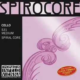 Струны для виолончели Thomastik Spirocore 4/4 Size Cello Strings 4/4 G String, Silver