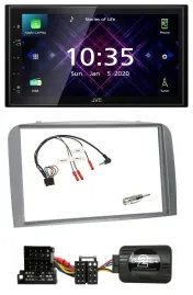 JVC DAB 2DIN Lenkrad Bluetooth USB Autoradio für Alfa Romeo 147 GT 04-10 silber