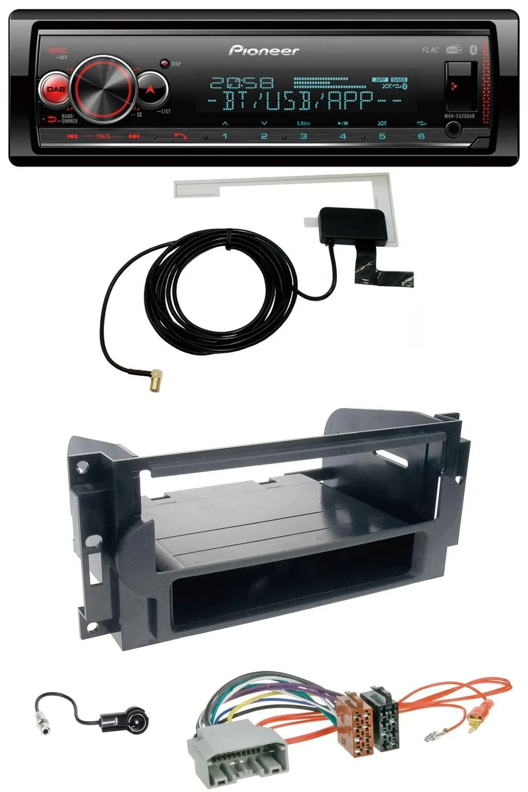 Pioneer Bluetooth DAB USB MP3 Autoradio für Chrysler 300C Dodge Caliber Jeep Com
