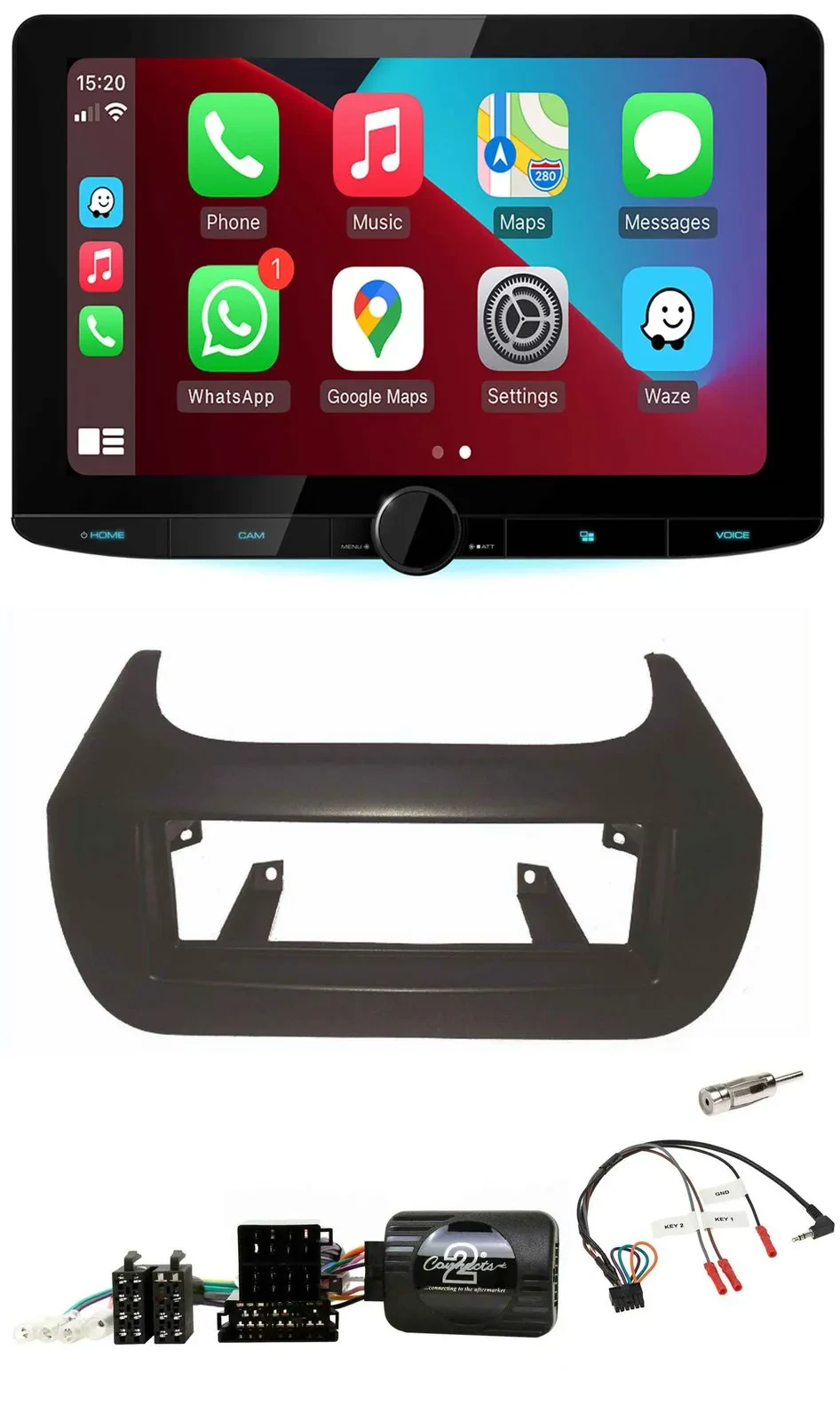 Kenwood Lenkrad USB DAB Bluetooth Autoradio für Citroen Nemo Fiat Fiorino Peugeo