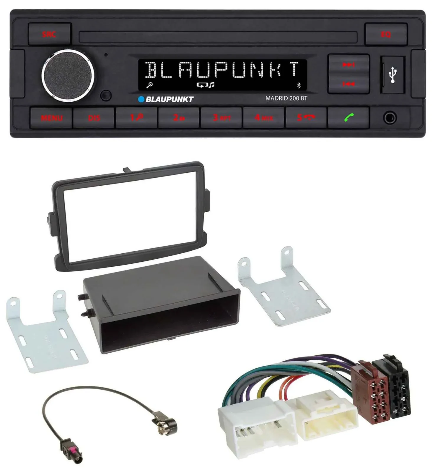 Blaupunkt USB AUX Bluetooth MP3 Autoradio für Dacia Dokker, Duster, Lodgy