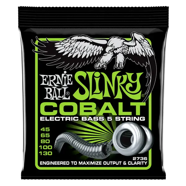 Струны для 5-струнной бас-гитары Ernie Ball Slinky Cobalt 2736 45-130