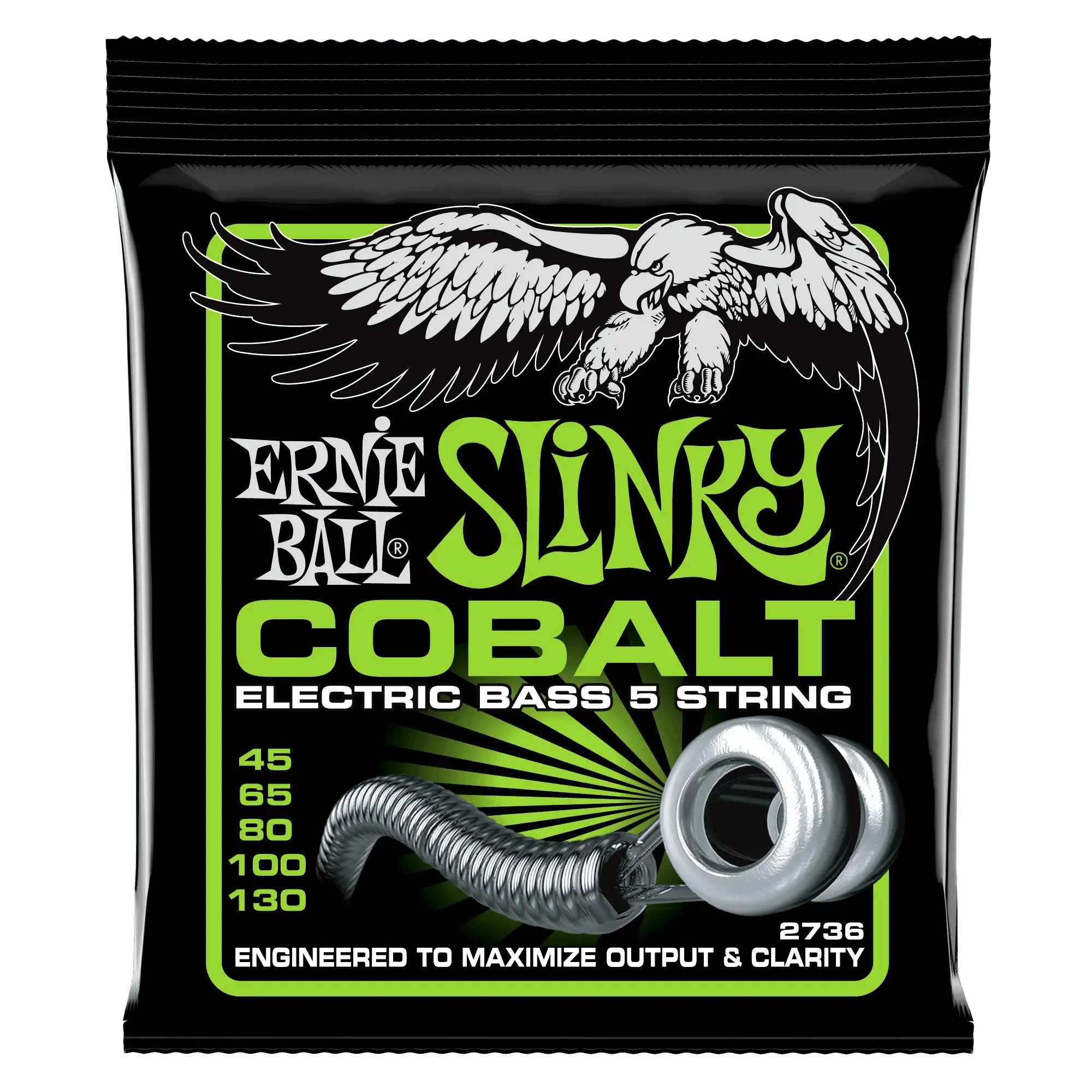 Струны для 5-струнной бас-гитары Ernie Ball Slinky Cobalt 2736 45-130