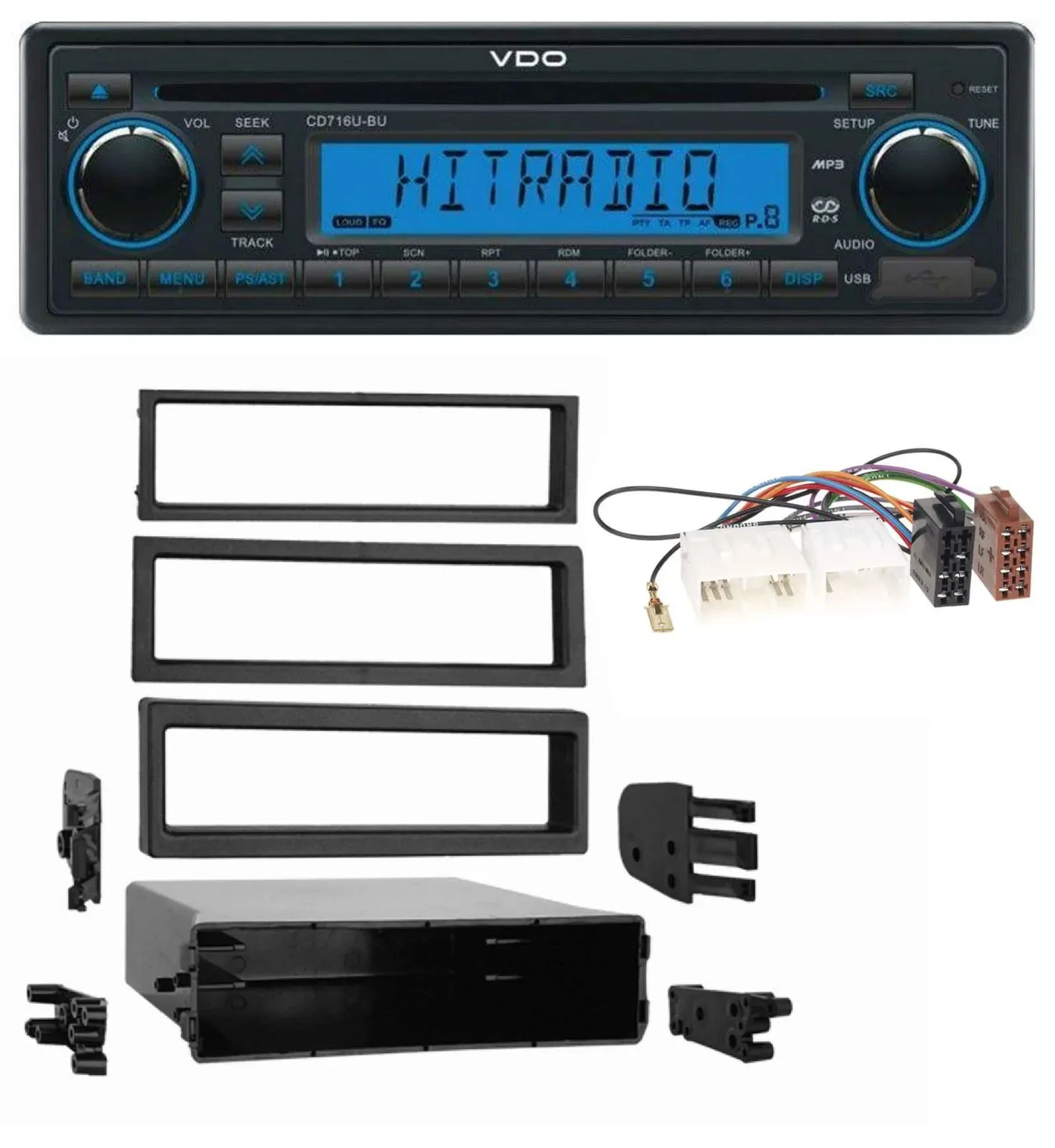 VDO AUX MP3 1DIN CD USB Autoradio für Mazda 929 (1973-1995)