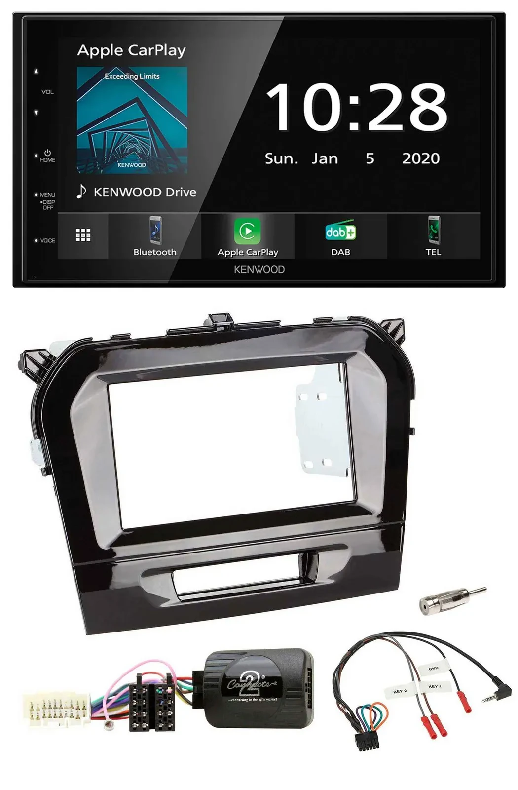 Kenwood Bluetooth Lenkrad DAB USB 2DIN Autoradio für Suzuki Vitara ab 2015