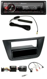 Автомагнитола Pioneer 1-DIN, DAB, MP3, USB, совместимая с кнопками на руле, для Seat Altea/Toledo (2004–2009), черная