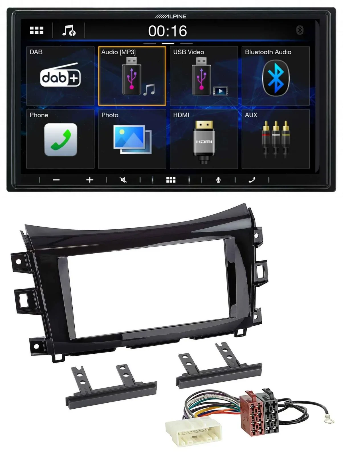 Alpine Bluetooth 2DIN MP3 DAB USB Autoradio für Nissan Navara (ab 16)