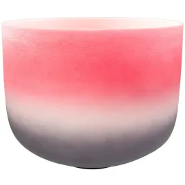 Kristall-Klangschale 14" Rot C4 432Hz Rein-Quarz Wurzelchakra inkl. Tasche