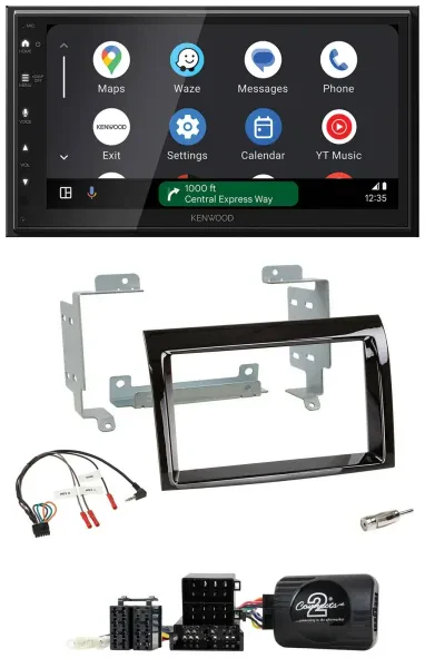 Kenwood DAB Bluetooth USB Lenkrad 2DIN Autoradio für Fiat Ducato 2006-2008 piano