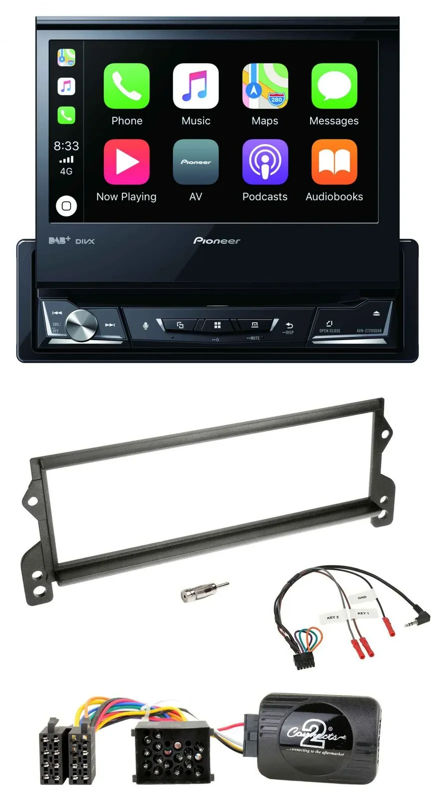 Pioneer DVD Bluetooth DAB USB Lenkrad Autoradio für Mini (2001-2002)