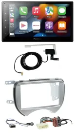 Pioneer MP3 USB Bluetooth DAB 2DIN Autoradio für Nissan Micra 2010-2013 silber