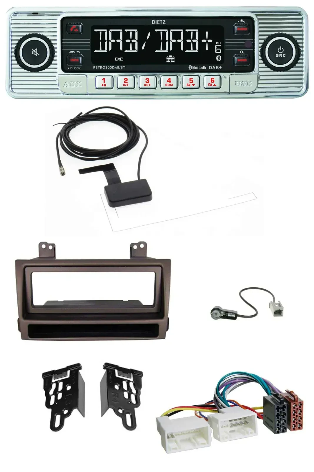 Автомагнитола для Hyundai Sonata Dietz Bluetooth, USB, MP3, DAB, темно-коричневый металлик