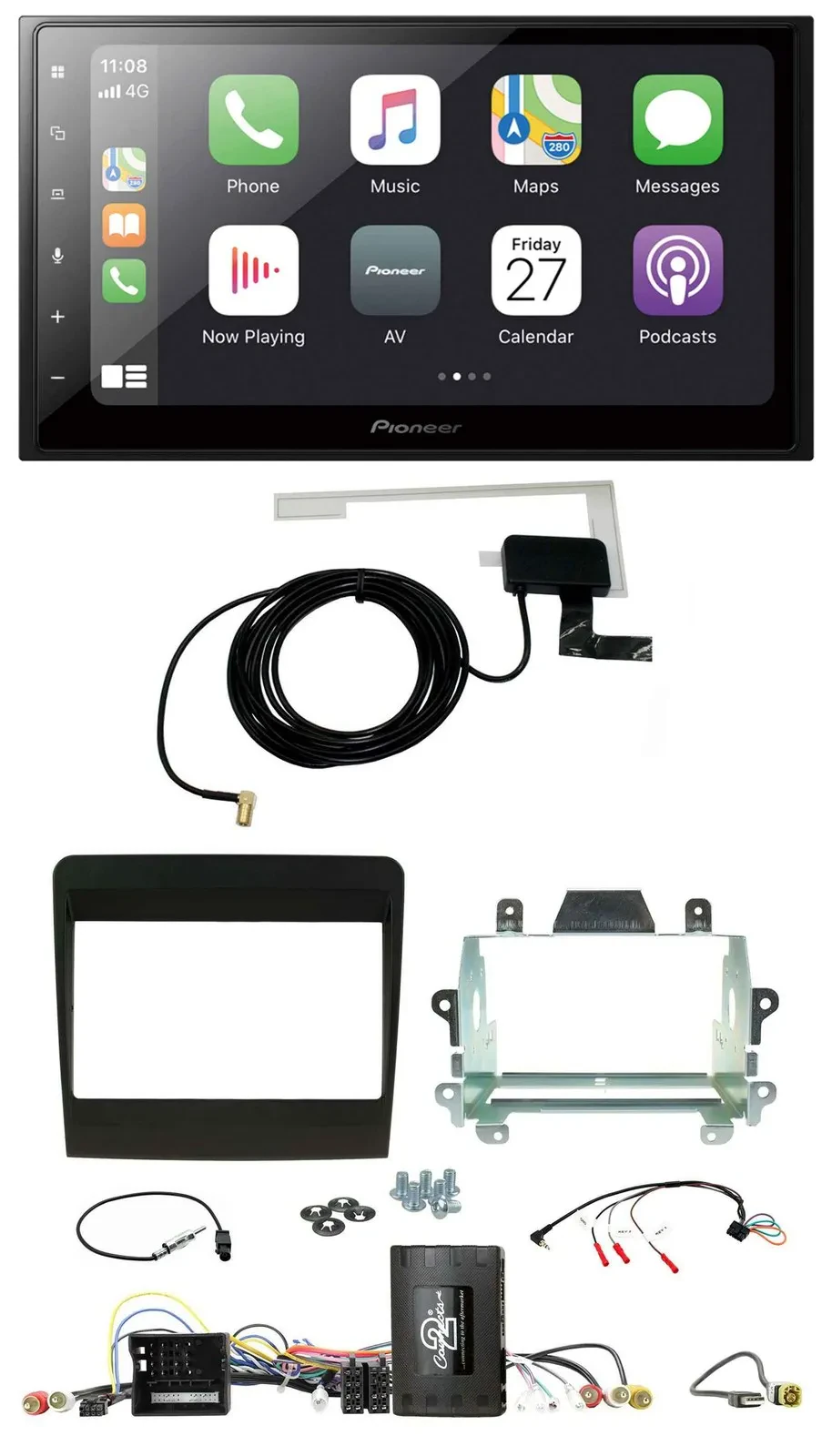 Pioneer USB Lenkrad 2DIN Bluetooth DAB Autoradio für Porsche 911 991 2011-2017 I