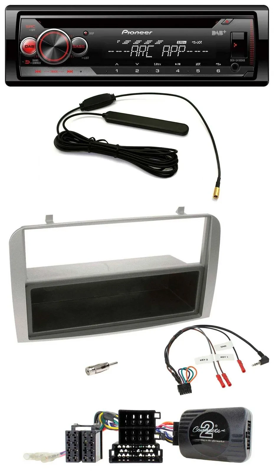 Pioneer CD USB Lenkrad DAB MP3 Autoradio für Alfa GT 147 07-10 silber Ablagefach