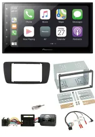 Pioneer Lenkrad Bluetooth DAB 2DIN USB Autoradio für Seat Ibiza ab 08 nitschwarz