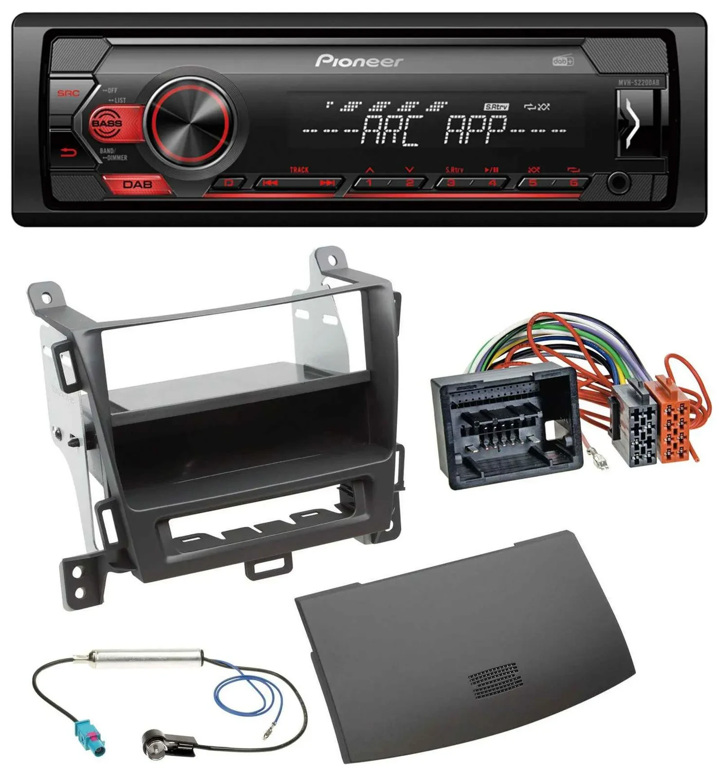 Pioneer DAB 1DIN MP3 AUX USB Autoradio für Opel Zafira Tourer ab 12 jet black