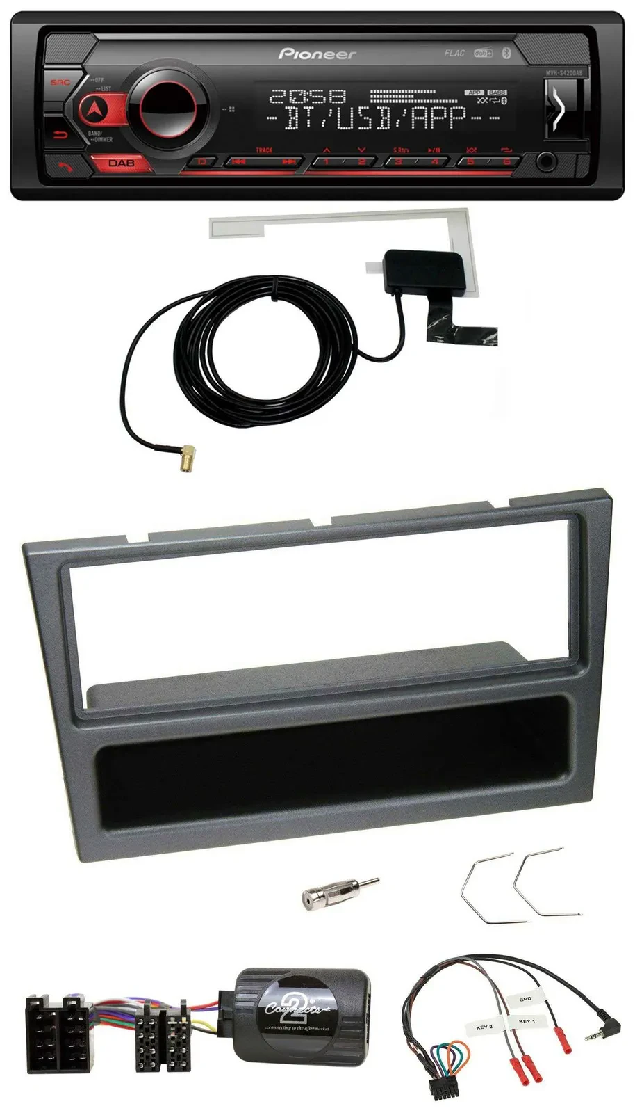 Pioneer DAB USB Lenkrad Bluetooth Autoradio für Opel Agila Corsa C Omega schwarz