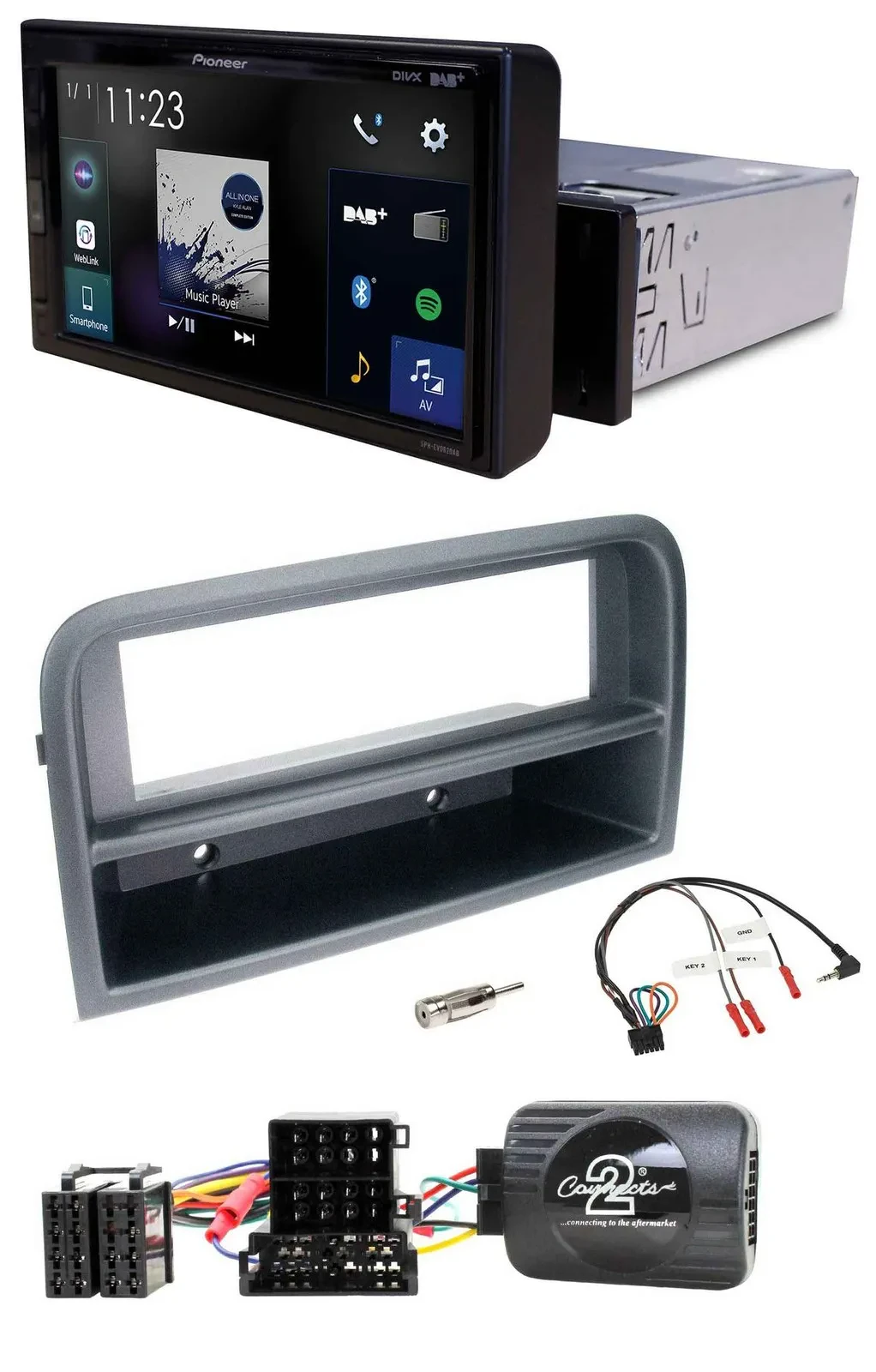 Pioneer DAB Lenkrad Bluetooth USB Autoradio für Fiat Croma 2005-2010