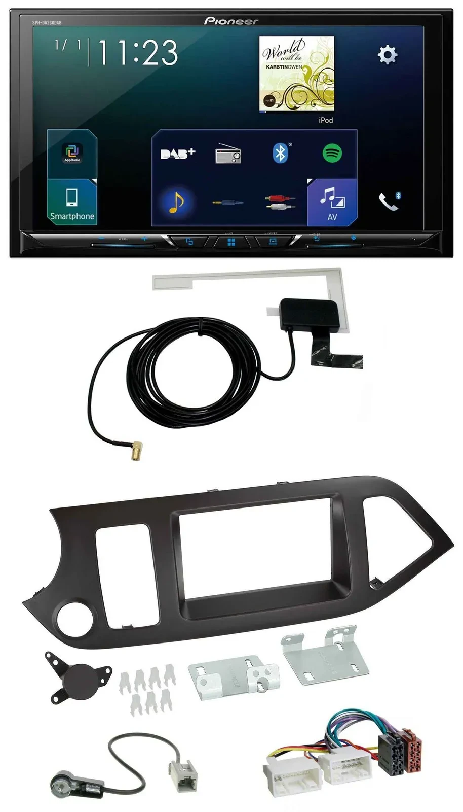 Pioneer 2DIN DAB USB MP3 Bluetooth Autoradio für Kia Picanto ab 11 ohne Start-St