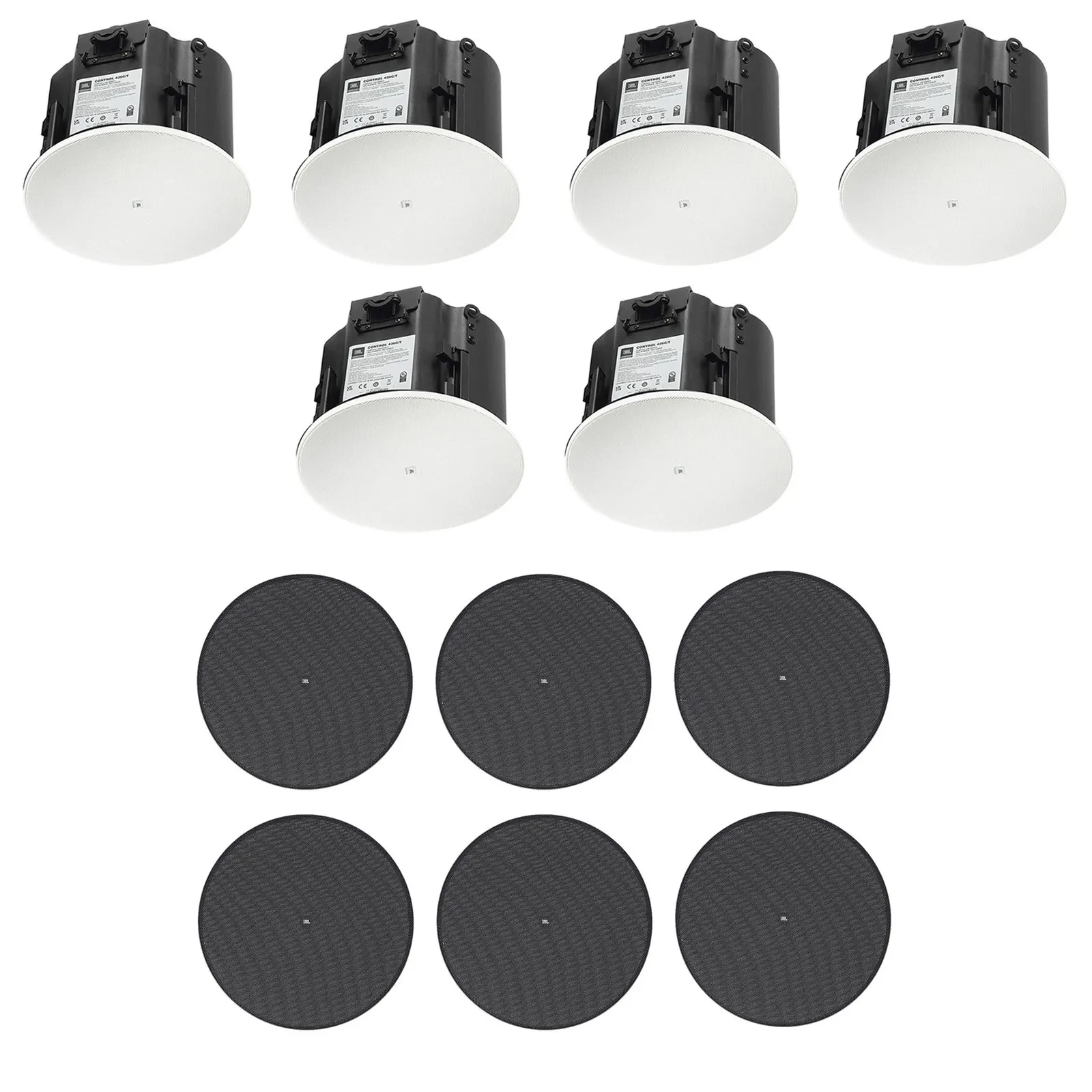 Потолочная акустика JBL Control 426C/T 6.5" 70V/12Ω с черными грилями (набор, 6 шт.)