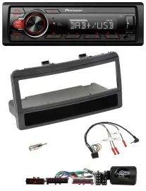 Pioneer MP3 1DIN DAB USB Lenkrad Autoradio für Ford Mondeo 00-02 schwarz Ablage