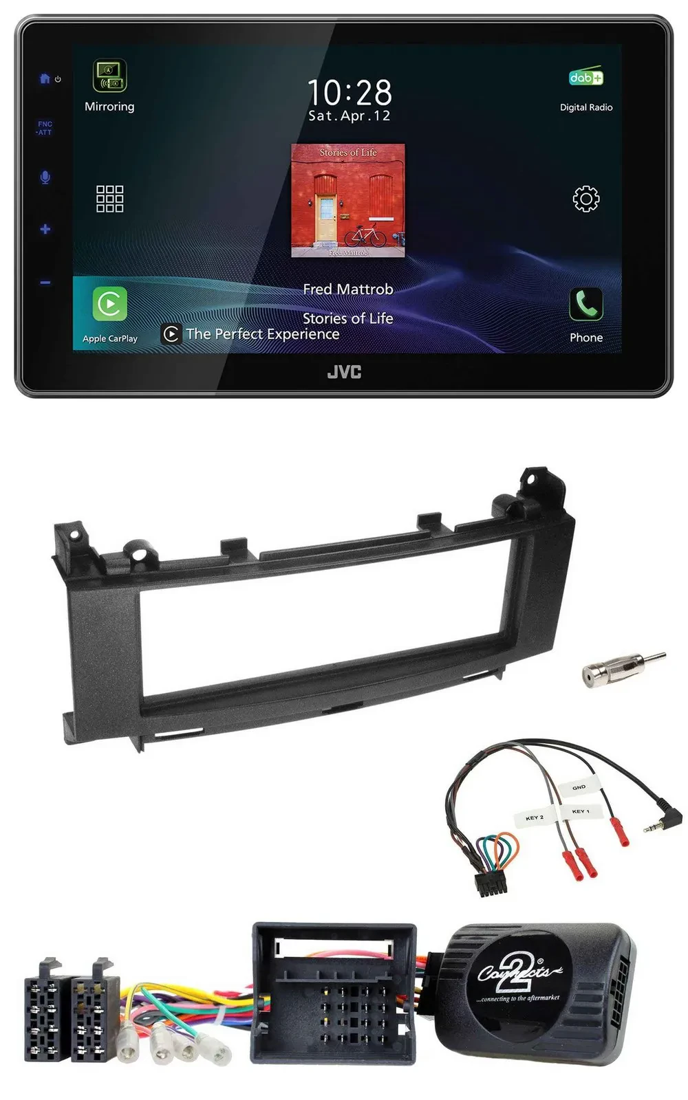 JVC DAB Lenkrad Bluetooth USB Autoradio für Mercedes A-Klasse 05-12 B-Klasse 05-