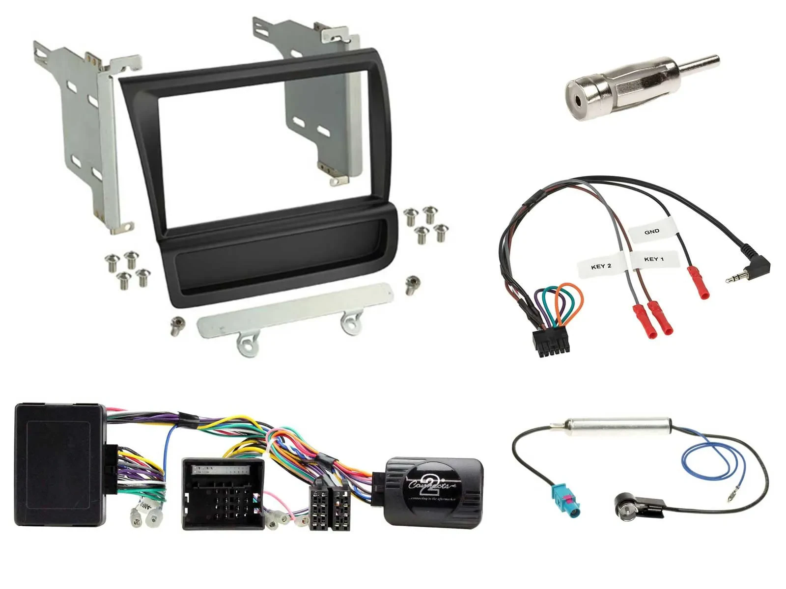 Einbauset Lenkradadapter Doppel DIN Autoradio für Audi R8 42 2006-2015