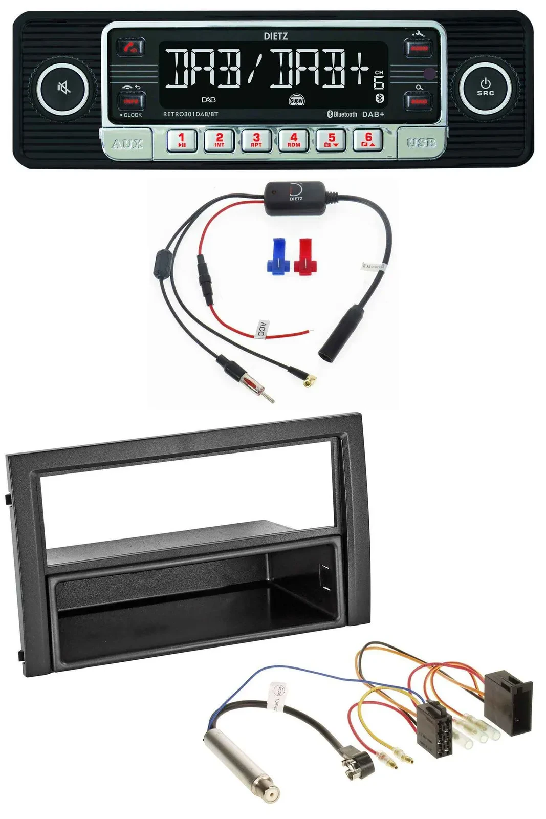 Dietz MP3 DAB Bluetooth USB Autoradio für Skoda Fabia 2004-2007 6Y Facelift ISO