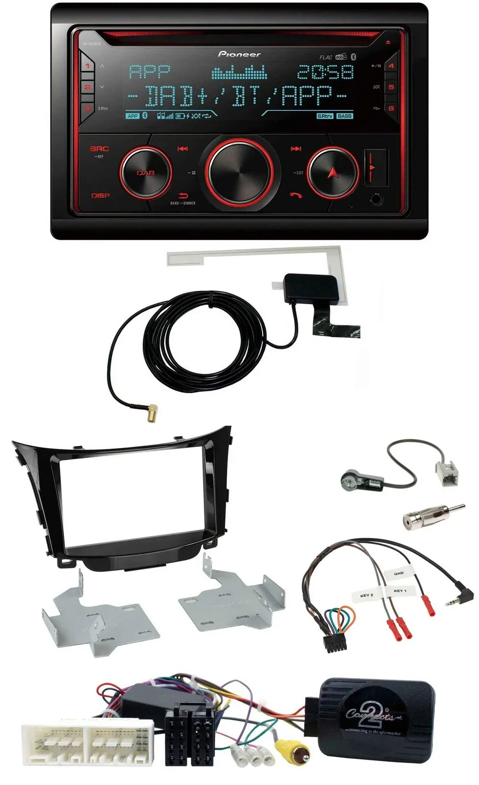 Автомагнитола для Hyundai i30 (с 2017) Pioneer 2DIN DAB USB CD Bluetooth