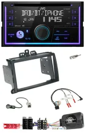 JVC Lenkrad USB 2DIN DAB Bluetooth CD Autoradio für Hyundai i20 09-12 schwarz