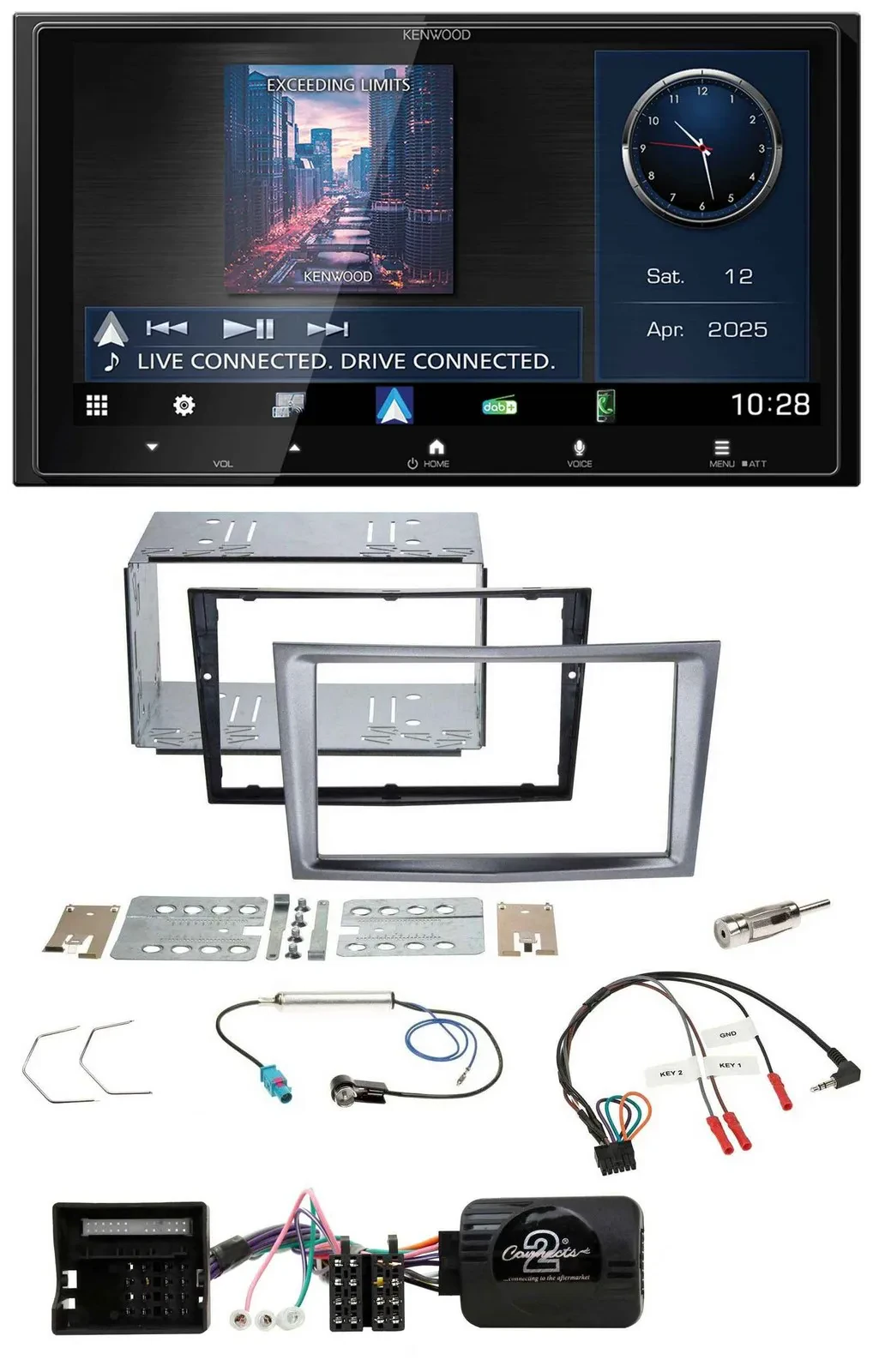 Kenwood Bluetooth 2DIN USB DAB Lenkrad Autoradio für Opel Antara Astra H Zafira