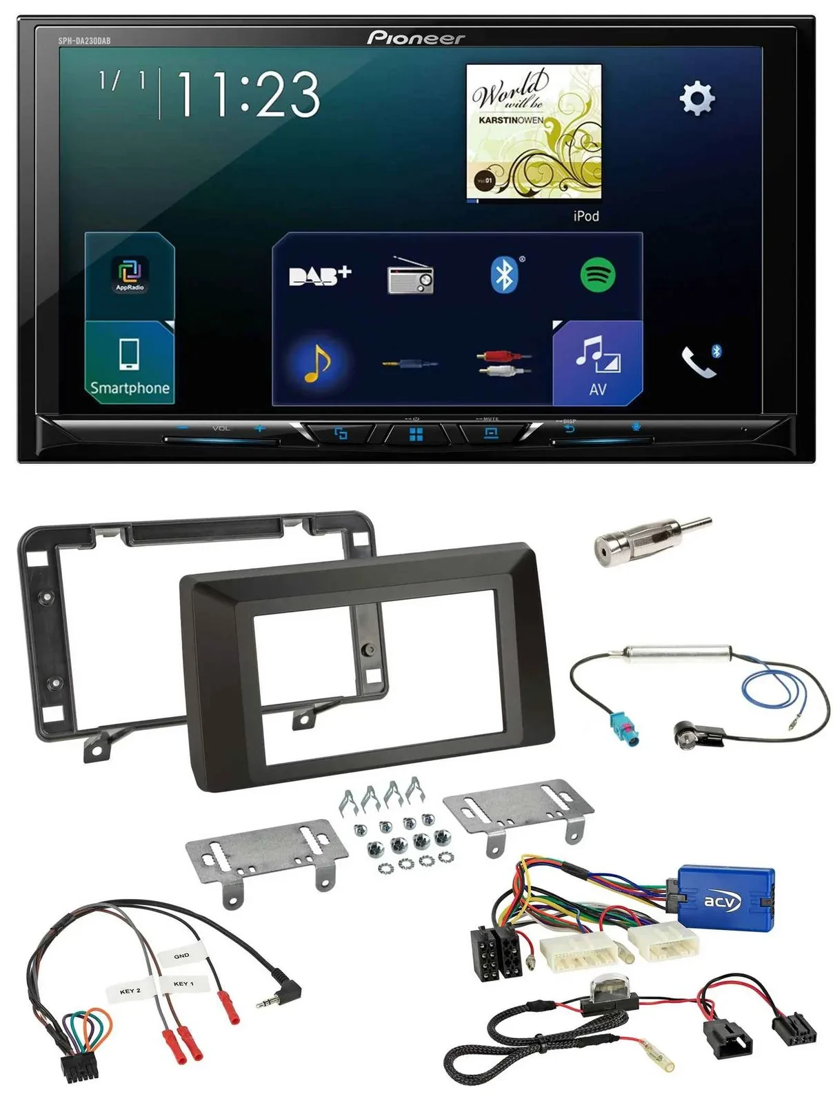 Pioneer Lenkrad Bluetooth USB 2DIN DAB Autoradio für Dacia Duster ab 2021